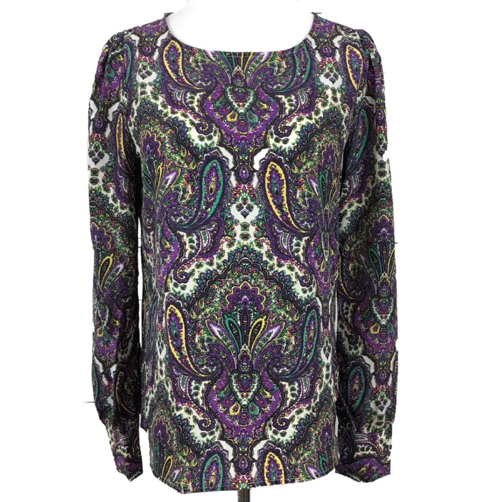 J Crew Small Woman's Long Sleeve Paisley Top
